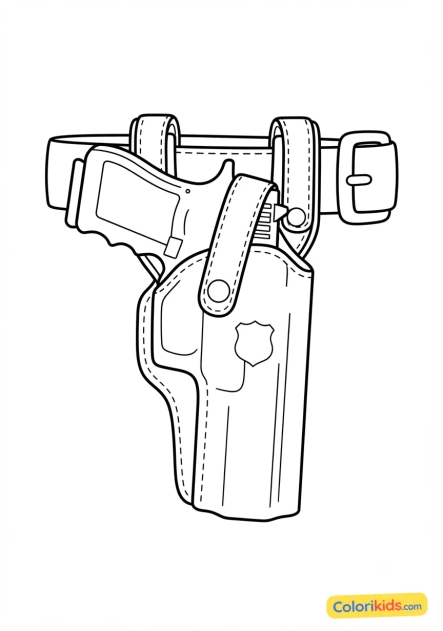 Coloriage à imprimer : Étui de pistolet de service