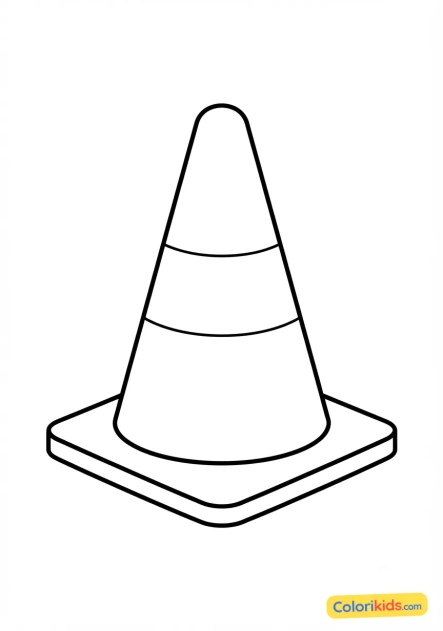 Coloriage à imprimer : cône de signalisation routière