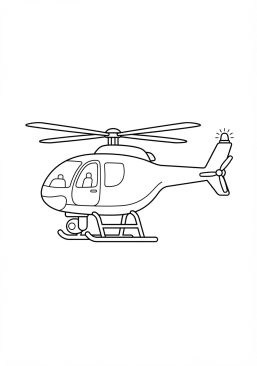 Coloriage Hélicoptère de surveillance aérienne