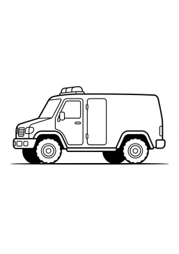 Coloriage Camionnette de transport de la brigade