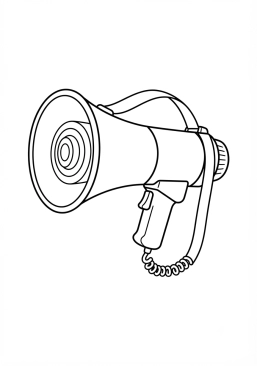Coloriage Megaphone de commandement