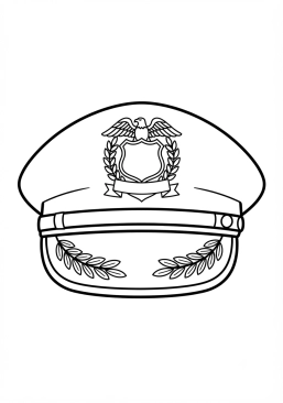 Coloriage Casquette de police brodée