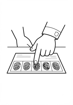 Coloriage Empreintes digitales sur un document