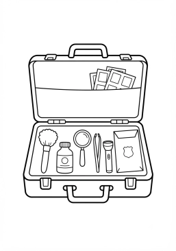 Coloriage Trousse de la police scientifique