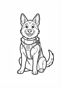 Coloriage Chien policier berger allemand