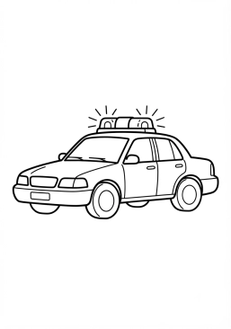 Coloriage Voiture de police tous gyrophares