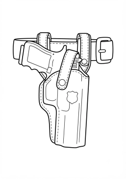 Coloriage Étui de pistolet de service