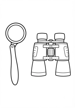 Coloriage Lorgnette et jumelles de surveillance