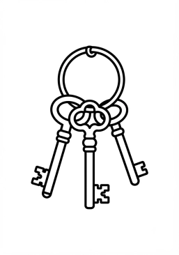 Coloriage Clefs des menottes anciennes