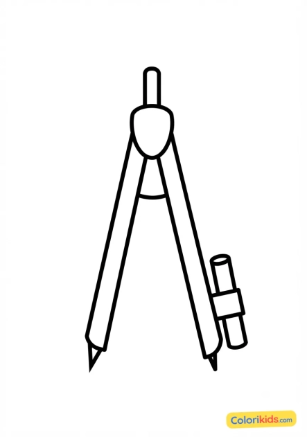Coloriage à imprimer : compas de tableau noir