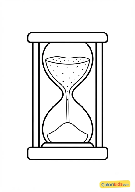Coloriage à imprimer : sablier de classe pour les exercices