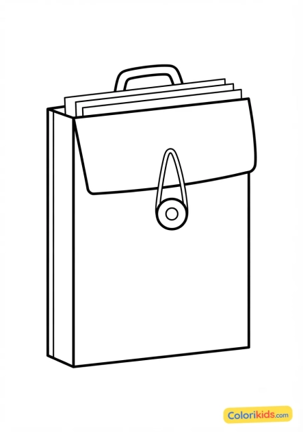 Coloriage à imprimer : pochette de feuilles de dessin