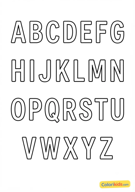 Coloriage à imprimer : abécédaire alphabet illustré