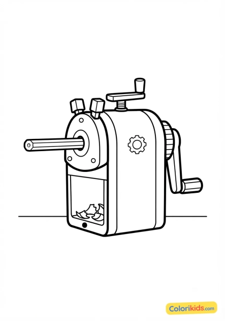 Coloriage à imprimer : taille-crayon de bureau mécanique