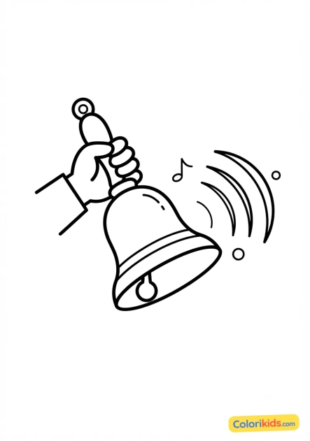 Coloriage à imprimer : cloche de rentrée scolaire
