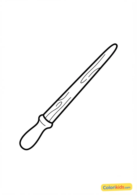Coloriage à imprimer : baguette de bois pour pointer le tableau