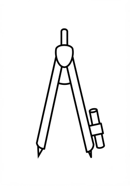 Coloriage Compas de tableau noir