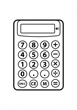 Coloriage Calculatrice écolier classique