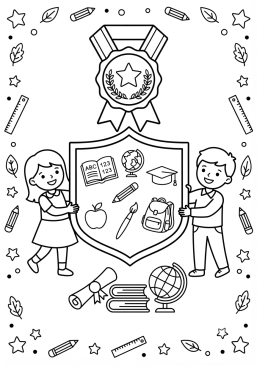 Coloriage Diplôme de fin d'année scolaire