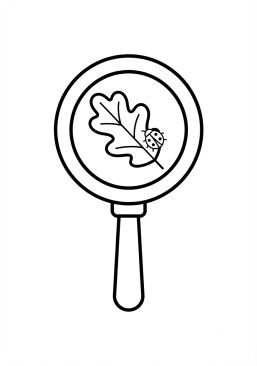 Coloriage Loupe d'étude de la nature