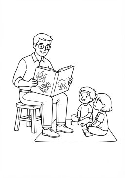Coloriage Livre de contes ouvert