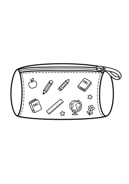 Coloriage Trousse ronde en tissu