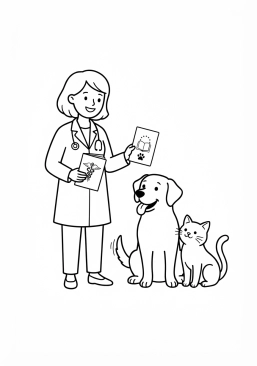 Voir le coloriage Carnet de santé et passeport européen pour animaux