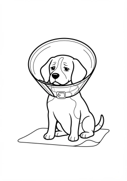 Voir le coloriage Collier élisabéthain transparent pour animal convalescent