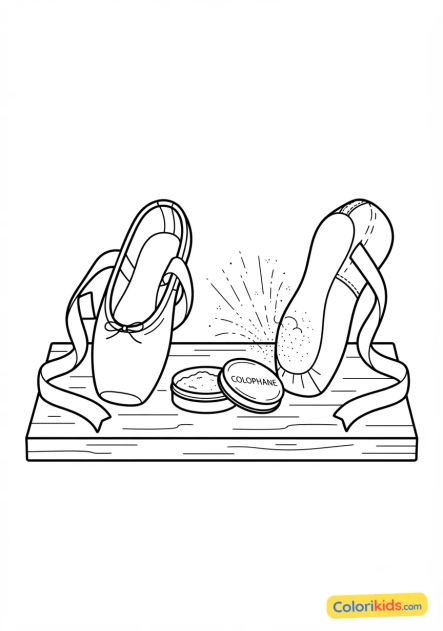 Ausmalbild zum Ausdrucken: kolophonium-Pulver für Spitzenschuhe
