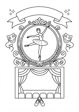 Ausmalbild zum Ausdrucken von plakat für klassische Ballettaufführung