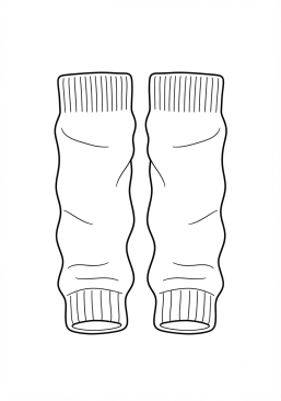 Ausmalbild zum Ausdrucken von paar gestrickte Stulpen für Tanz