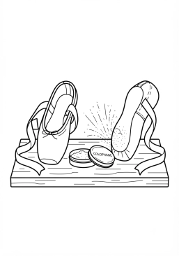 Ausmalbild zum Ausdrucken von kolophonium-Pulver für Spitzenschuhe