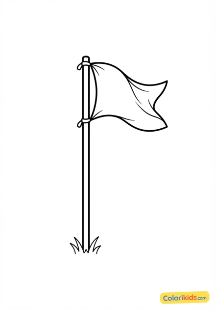 Ausmalbild zum Ausdrucken: eckfahne weht im Wind