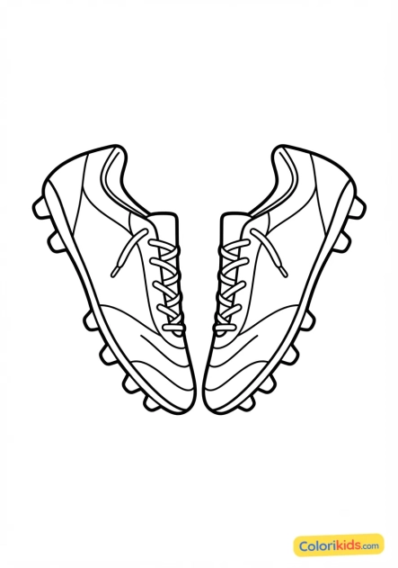 Ausmalbild zum Ausdrucken: paar Fußballschuhe mit Stollen