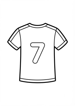 Ausmalbild zum Ausdrucken von personalisiertes Fußballtrikot mit Nummer
