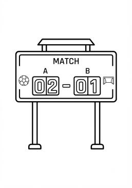 Malvorlage Anzeigetafel mit dem Spielstand ansehen