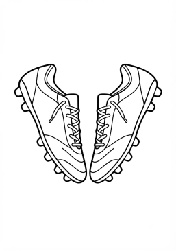 Ausmalbild zum Ausdrucken von paar Fußballschuhe mit Stollen