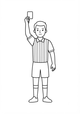 Desenho para imprimir de Árbitro mostrando um cartão amarelo