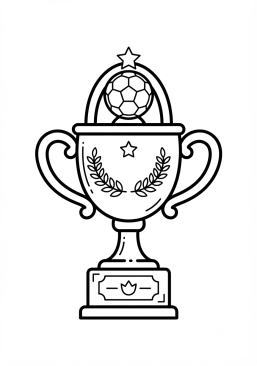 Desenho para imprimir de troféu brilhante da copa do campeão