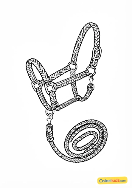 Desenho para colorir para imprimir: cabresto e corda trançada