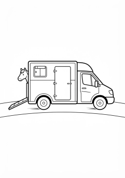 Ausmalbild zum Ausdrucken von pferdetransporter-Anhänger