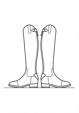Ausmalbild zum Ausdrucken von paar Reitstiefel aus Leder