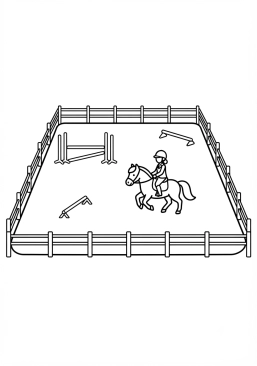 Ausmalbild zum Ausdrucken von sand-Reitplatz zum Training