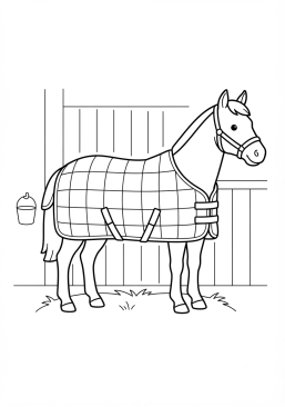 Desenho para imprimir de coberta de baia quente para cavalo