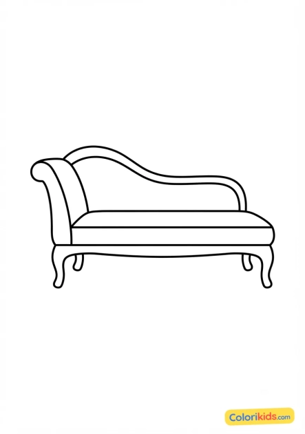 Coloriage à imprimer : méridienne ou banquette de musicien