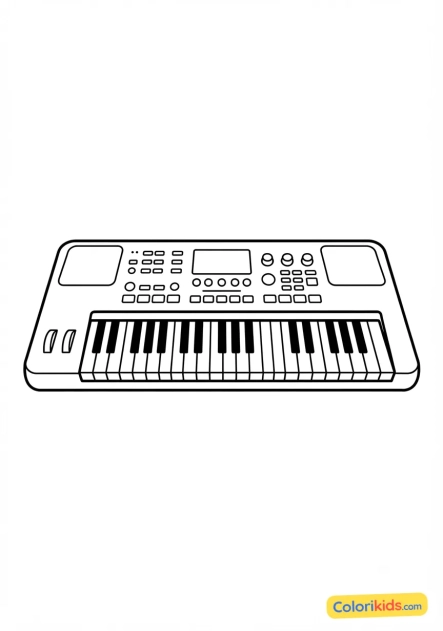 Coloriage à imprimer : synthétiseur ou clavier électronique
