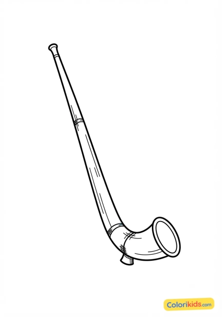 Coloriage à imprimer : cor des Alpes traditionnel et géant