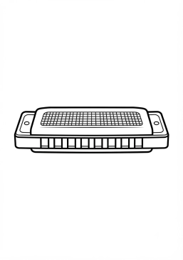 Voir le coloriage Harmonica en métal chromé