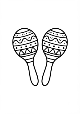 Coloriage de maracas colorées pour la musique latine à imprimer