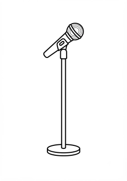 Coloriage de microphone sur pied pour le chant à imprimer